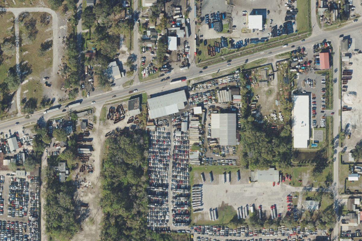 Aerial photo of Allen's Used Auto Parts & Cars at 5509 East Broadway Avenue