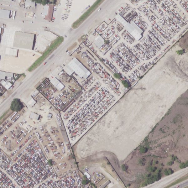Aerial photo of Giant Imports Junkyard
