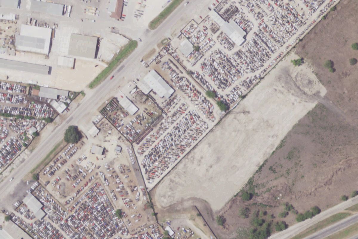 Aerial photo of Giant Imports Junkyard at 9592 New Laredo Highway