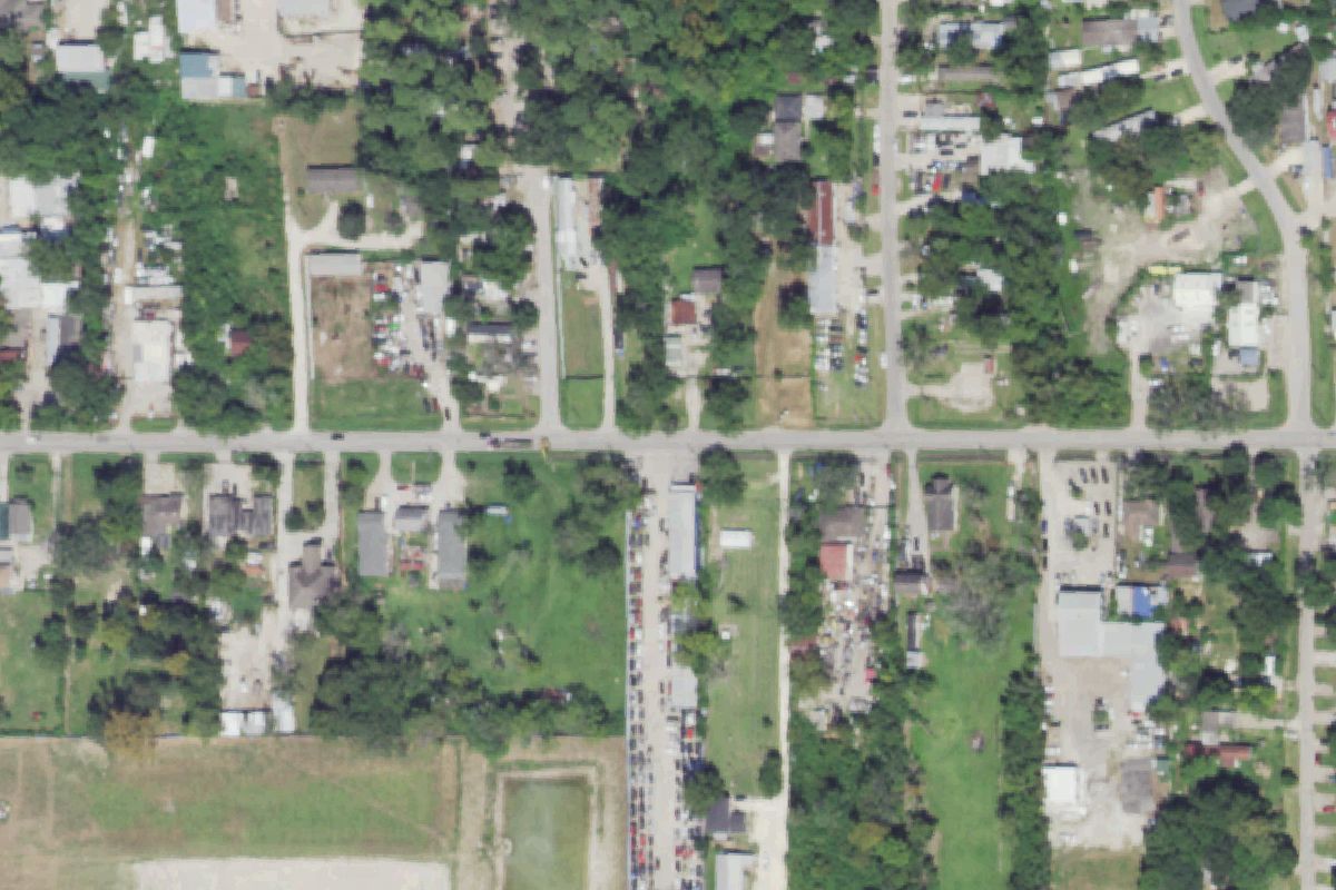 Aerial photo of Gulf Bank Used Auto Parts at 402 Gulf Bank Rd