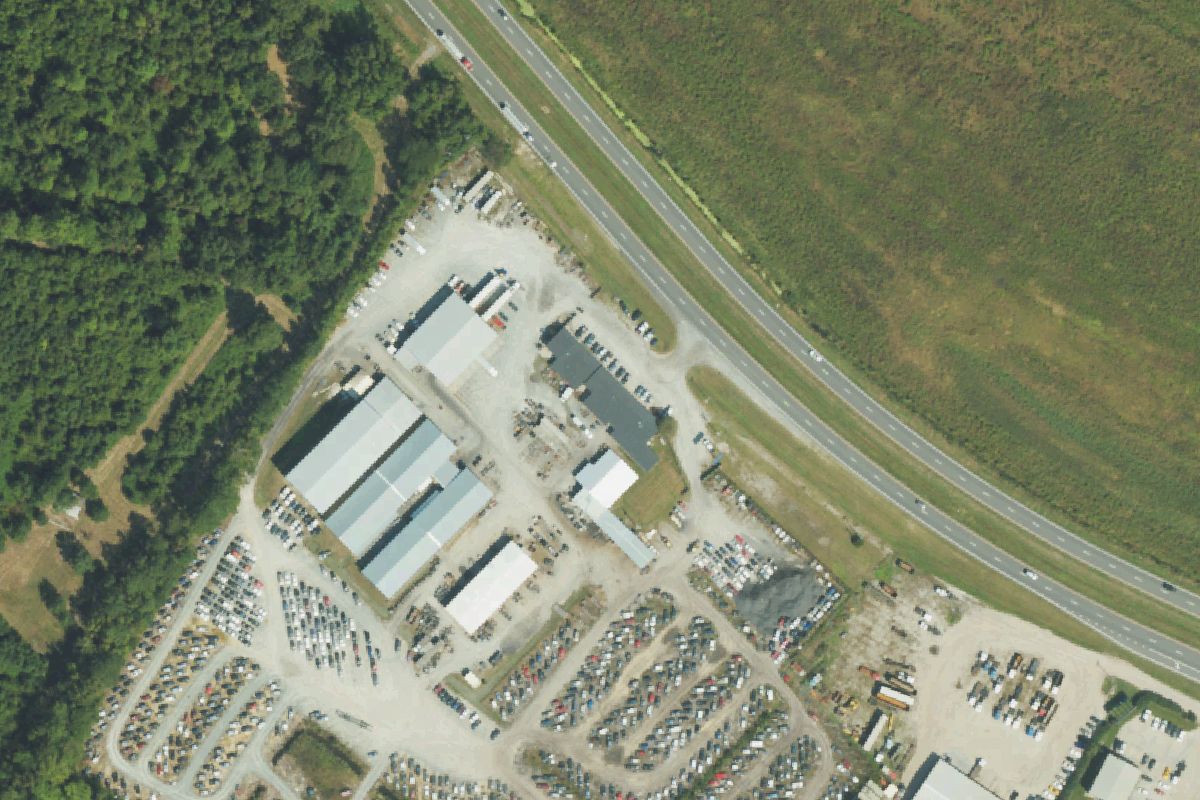 Aerial photo of LKQ East Carolina at 7135 U.S. Highway 70 West