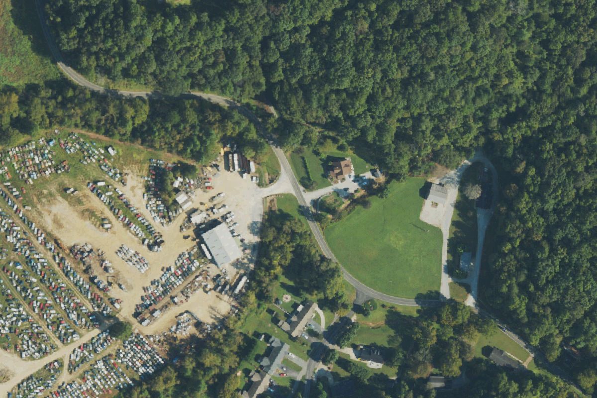 Aerial photo of Tas Recycling at 1197 Roby Conley Rd