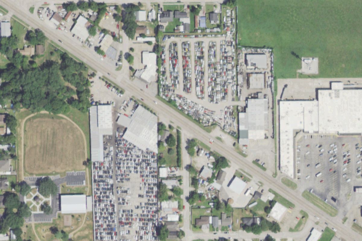 Aerial photo of Atlas Foreign Used Auto Part at 2600 Red Bluff Rd