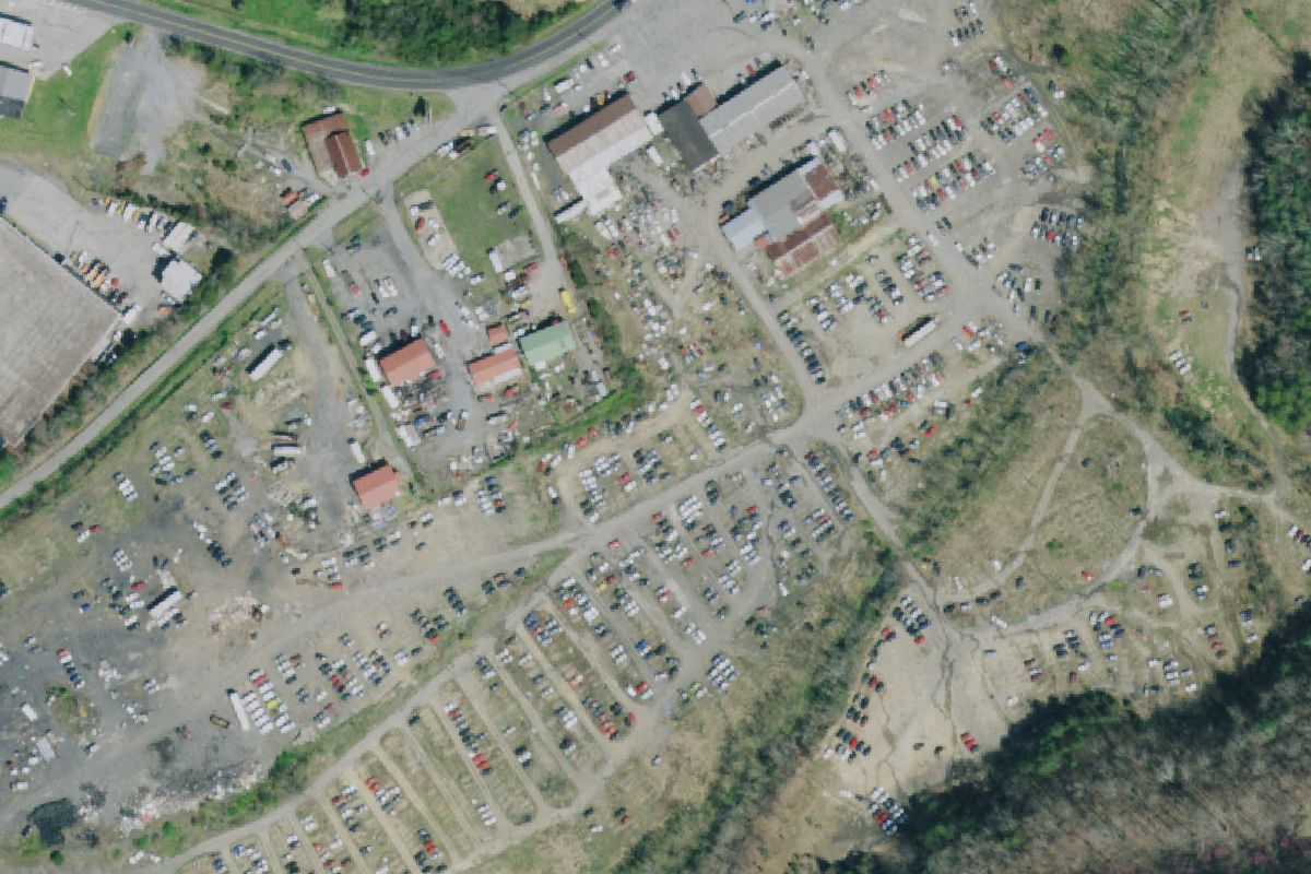 Aerial photo of Blountville Auto Salvage at 3608 Hwy 126