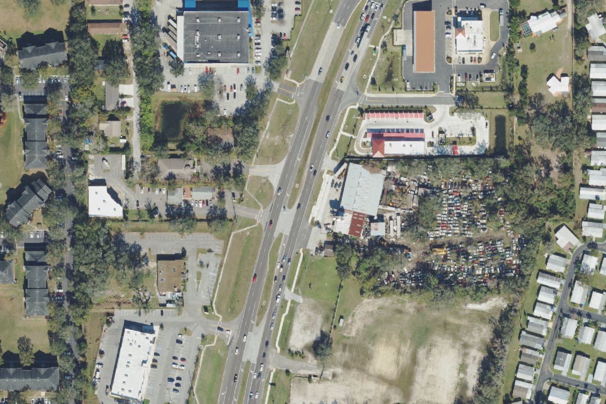 Aerial photo of A1A Auto Parts at 5510 S Florida Ave