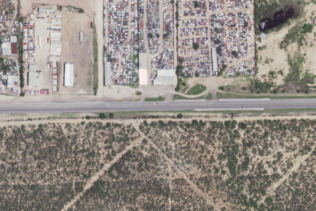 Aerial photo of Hernandez Auto Parts & Auto Sales at 6844 State Hwy 359