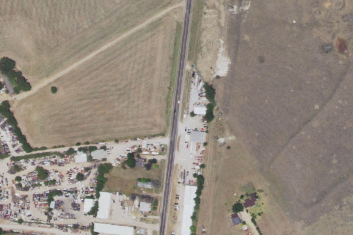 Aerial photo of Salvage Auto Parts Solution at 2866 S Highway 77