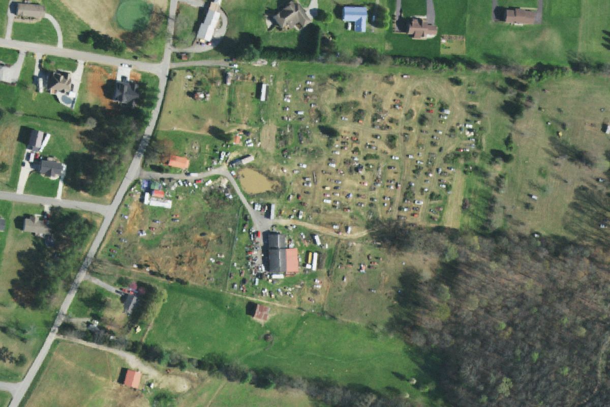 Aerial photo of Everharts Auto Parts
