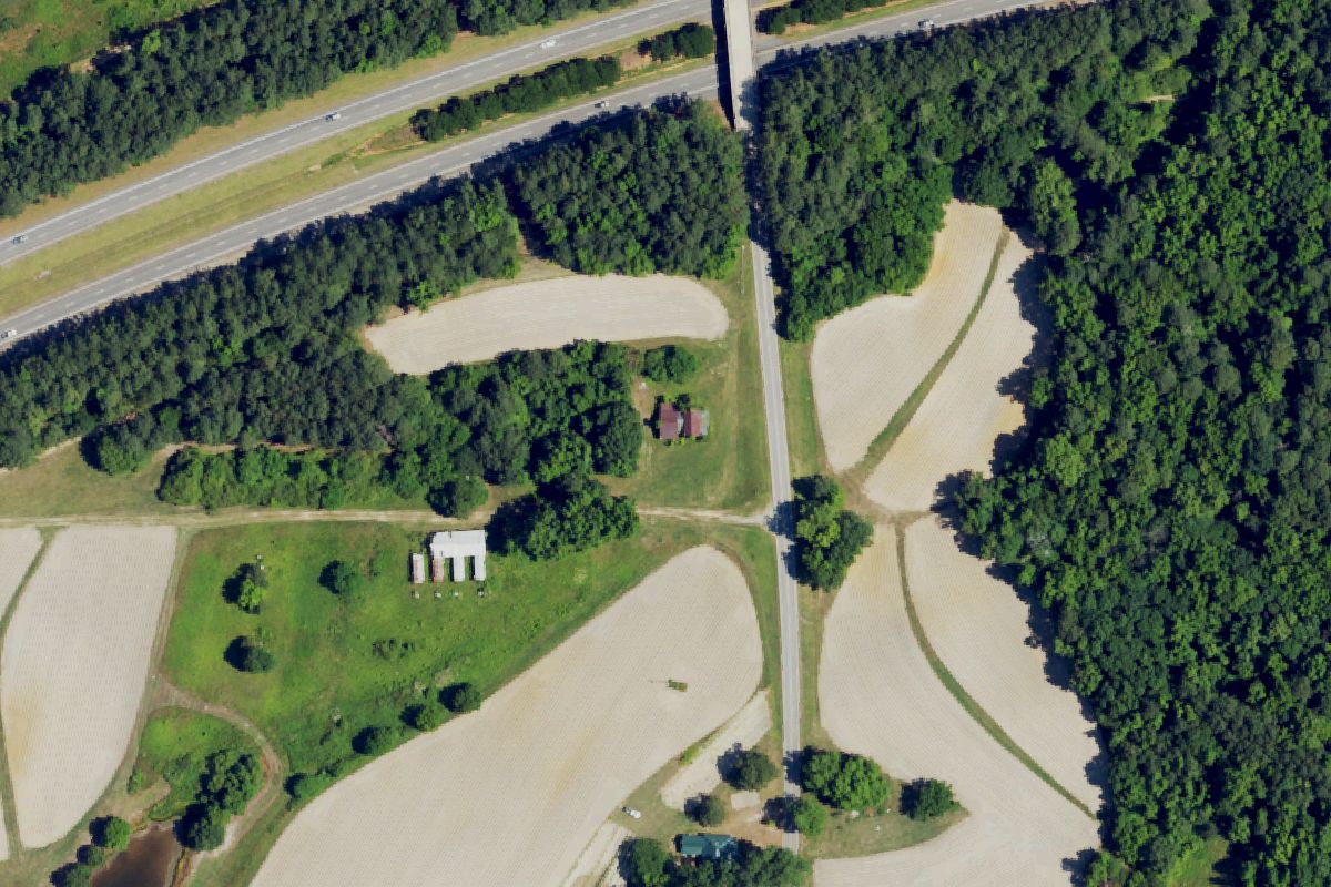 Aerial photo of Young's Auto Center & Salvage-Spring Hope