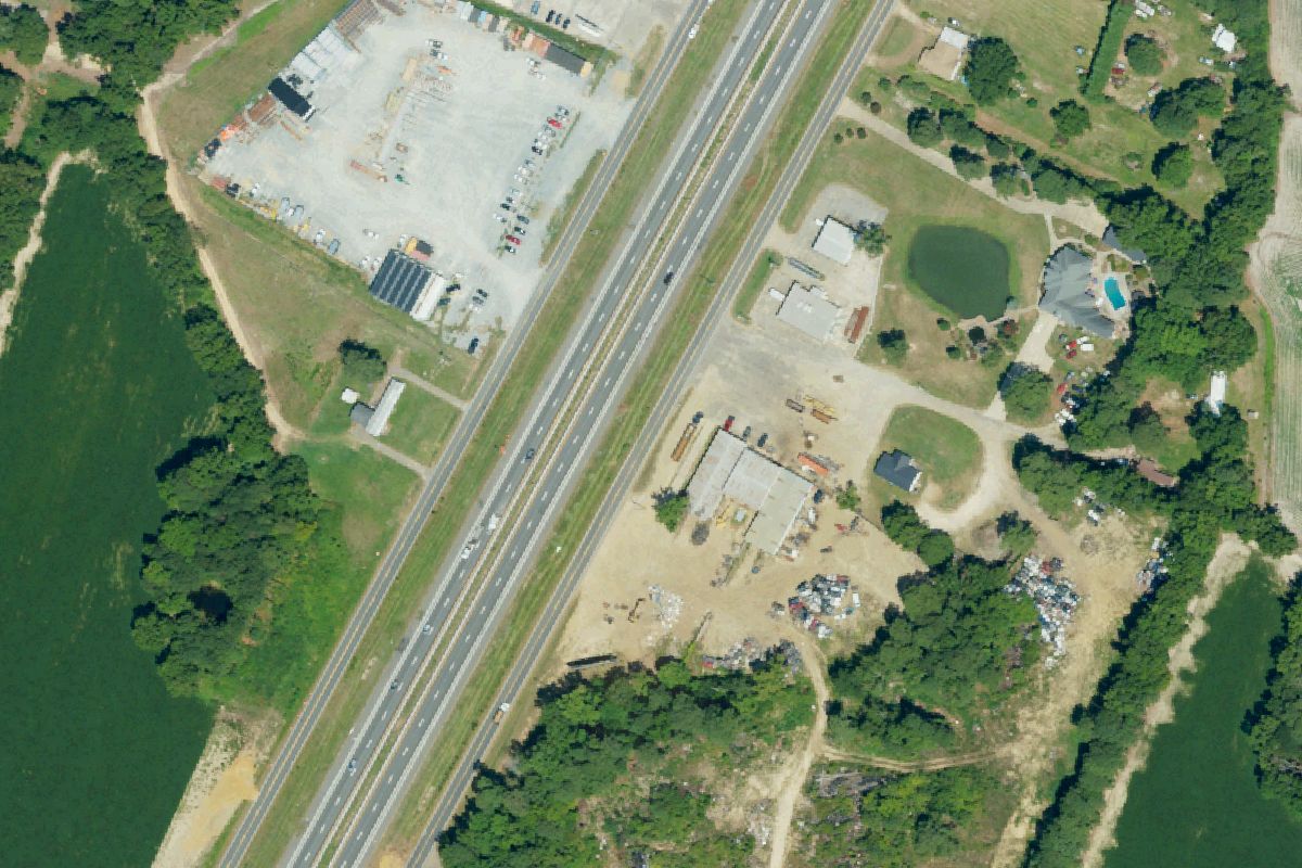 Aerial photo of Tart's Auto Salvage