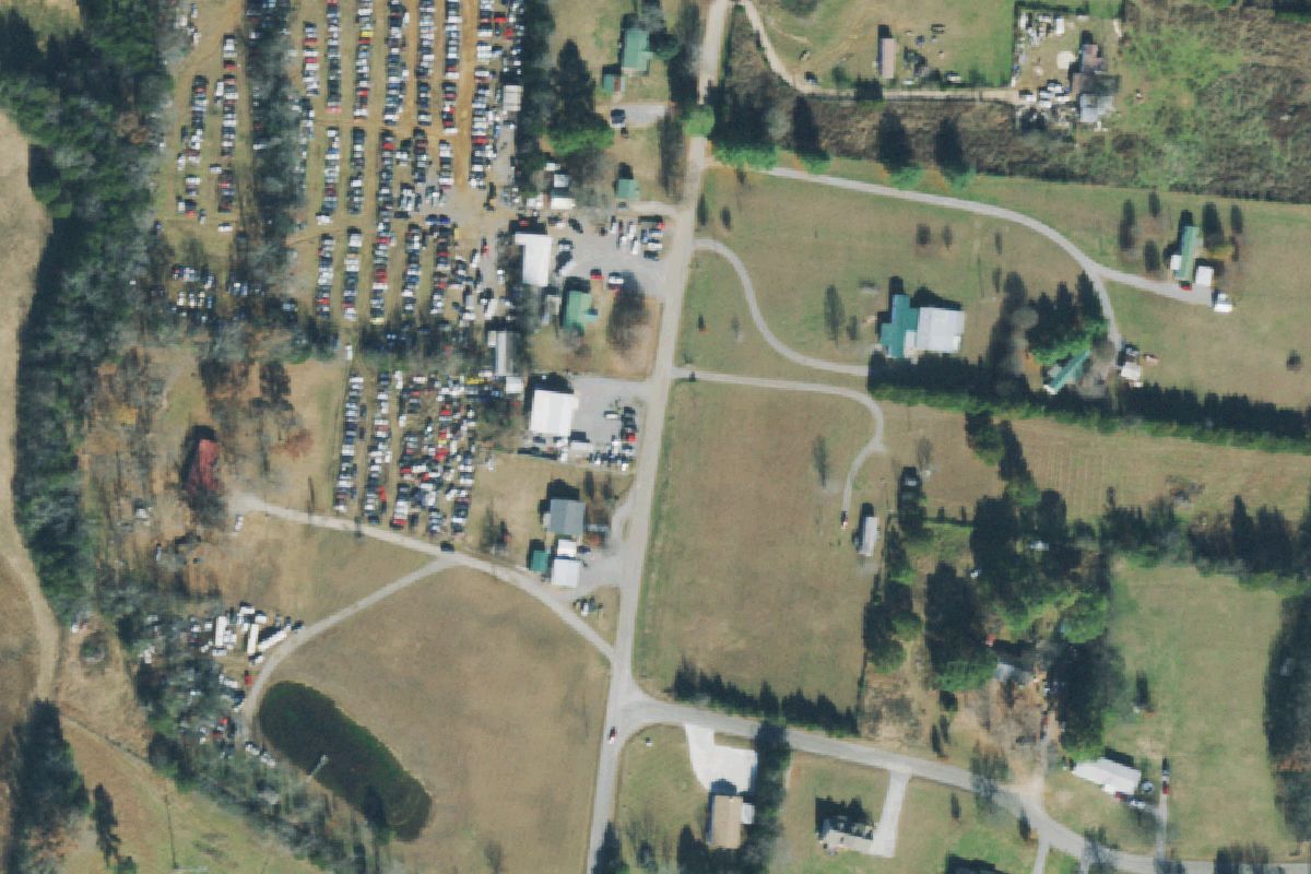 Aerial photo of James Auto Salvage