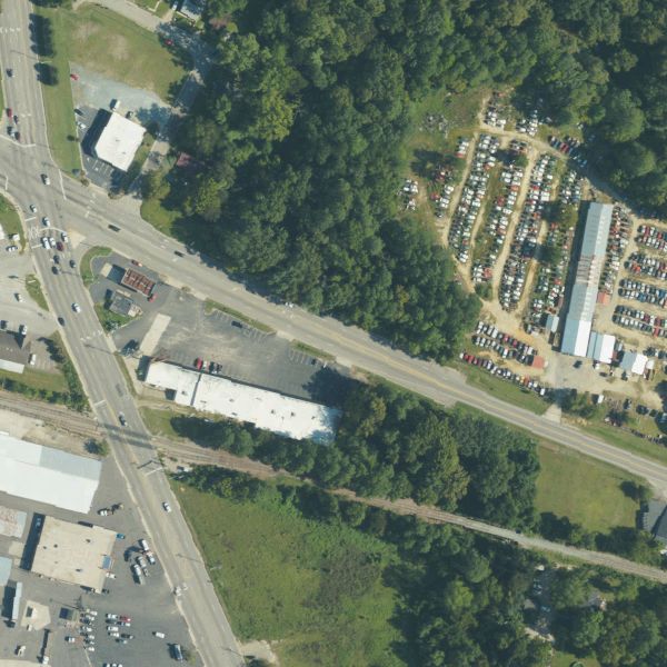 Aerial photo of Devore and Cooke Auto Parts