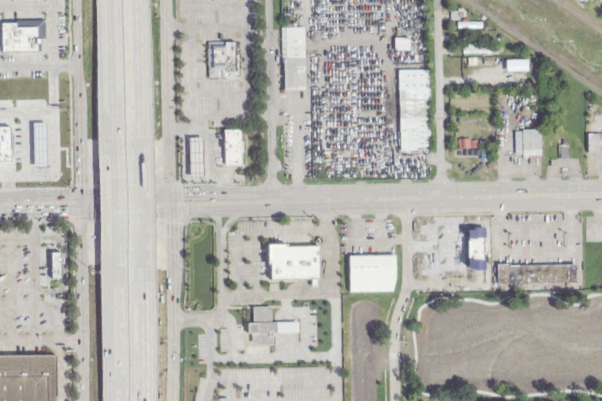 Aerial photo of Auto Parts Express at 5703 Spencer Hwy