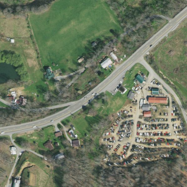 Aerial photo of Roan Mountain Auto Salvage