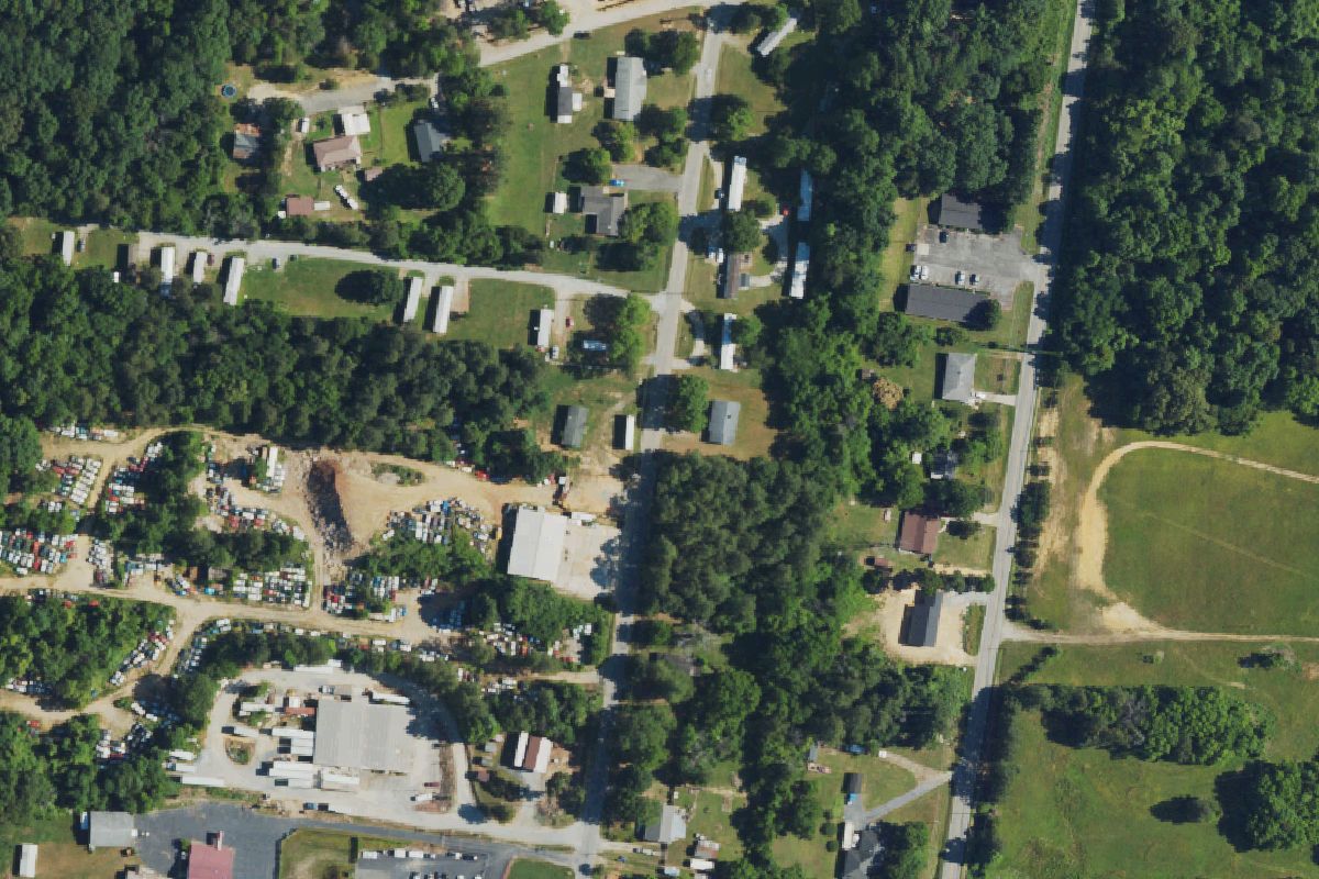Aerial photo of Guil-Rand Auto Salvage