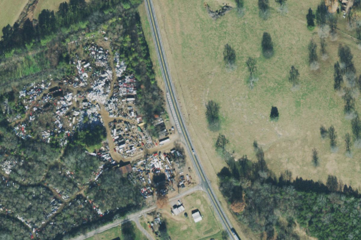 Aerial photo of Creson's Auto Sales & Recycling at 2534 Lewisburg Hwy.