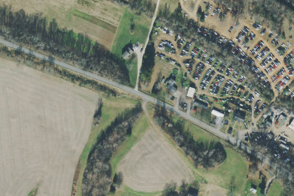 Aerial photo of Rawls and Son Auto at 4426 Kinneys Rd