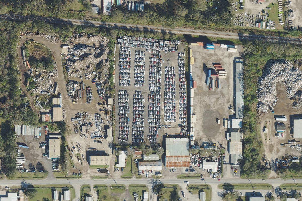 Aerial photo of Lakeland Auto Salvage at 3002 E Main St
