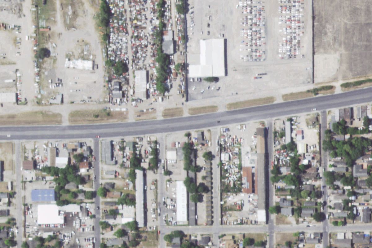 Aerial photo of J & S Imported Auto Parts at 3208 Agnes St