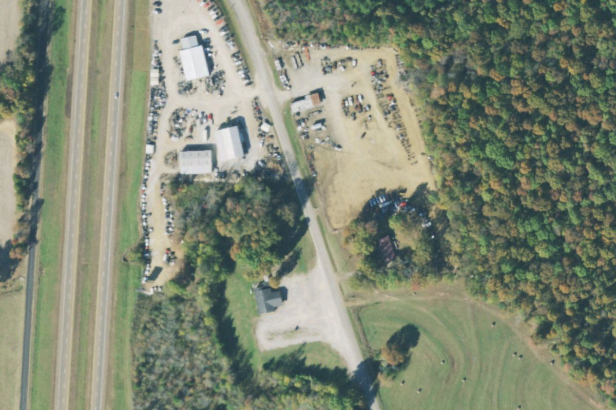 Aerial photo of J and B Auto Salvage