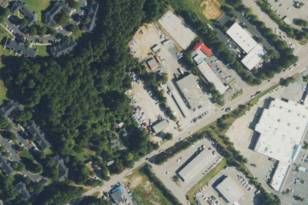 Aerial photo of Dean's Wrecker Service at 6901 Old Wake Forest Road