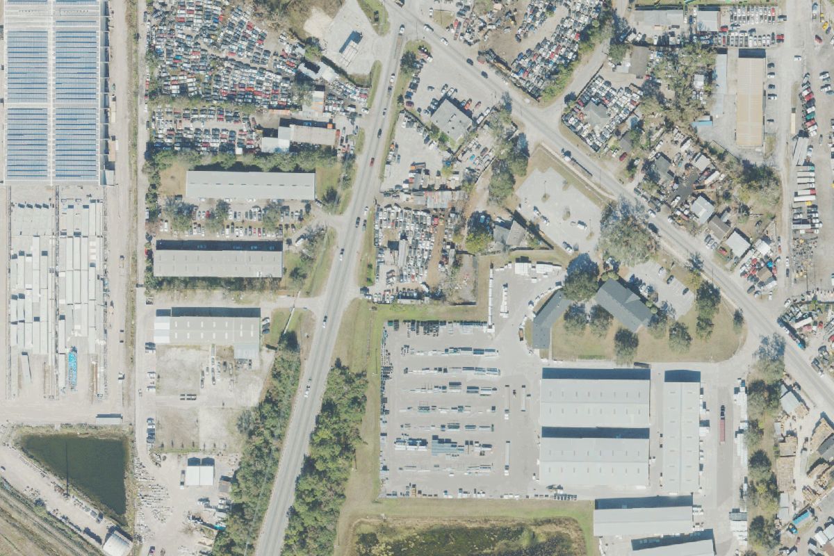 Aerial photo of Florida Auto Recycling at 2659 Apopka Blvd