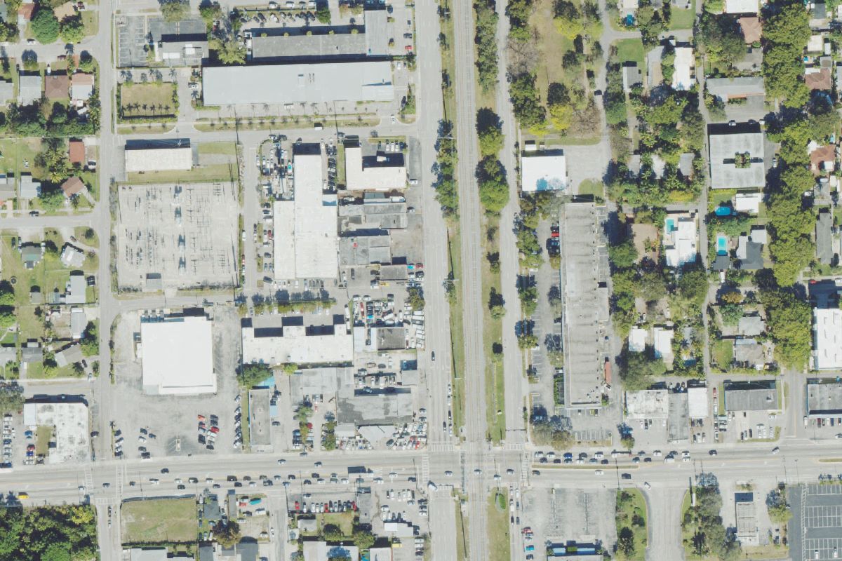 Aerial photo of Flame Parts at 2105 Fletcher St