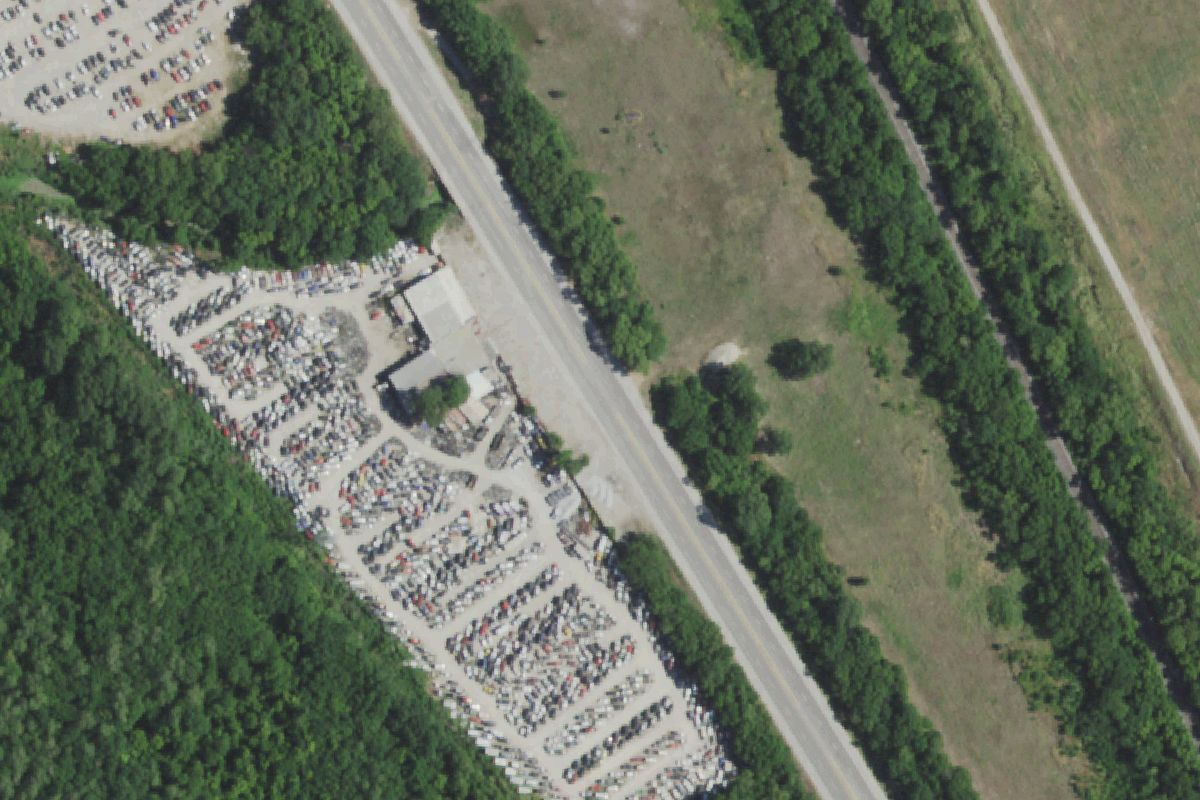 Aerial photo of Twin Lakes Auto Salvage at 9915 S Central Expy