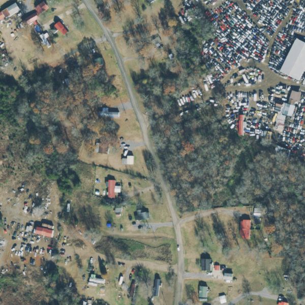 Aerial photo of Flat Rock Auto Parts and Salvage