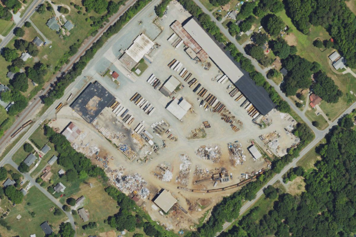 Aerial photo of CMC Recycling at Burlington