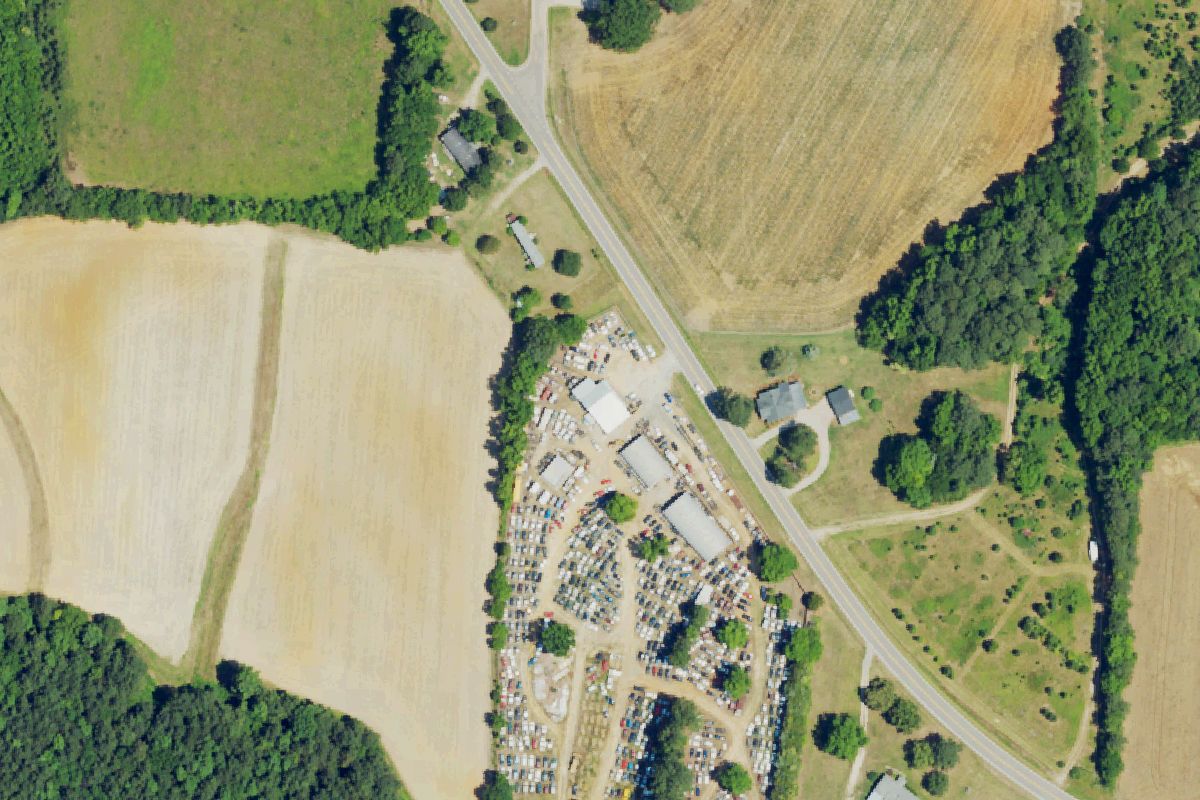Aerial photo of Johnston Auto Salvage