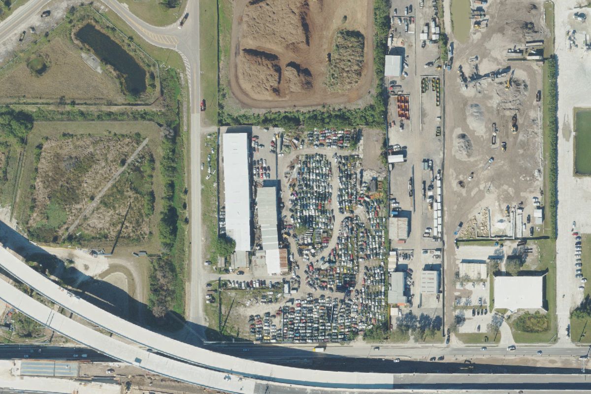 Aerial photo of Majic Used Auto Parts at 3999 118th Ave N