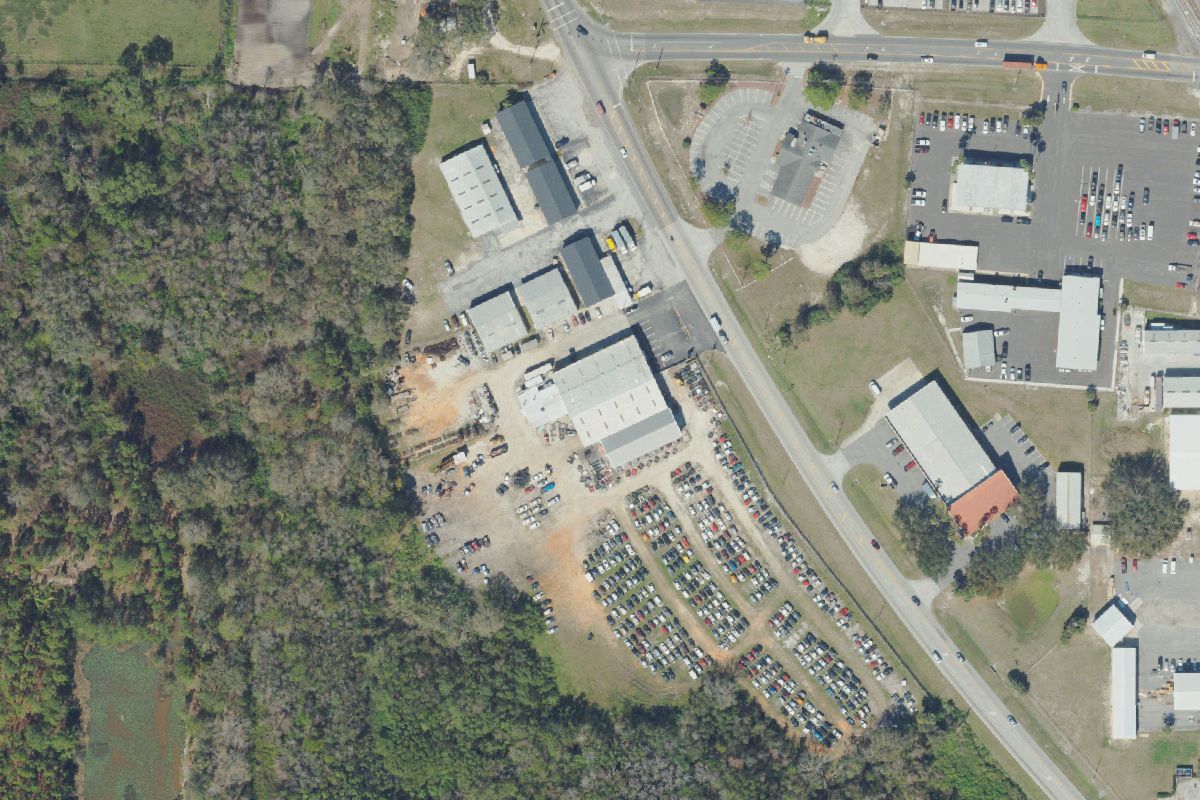 Aerial photo of Spivey's Auto Salvage at 4201 Recker Highway
