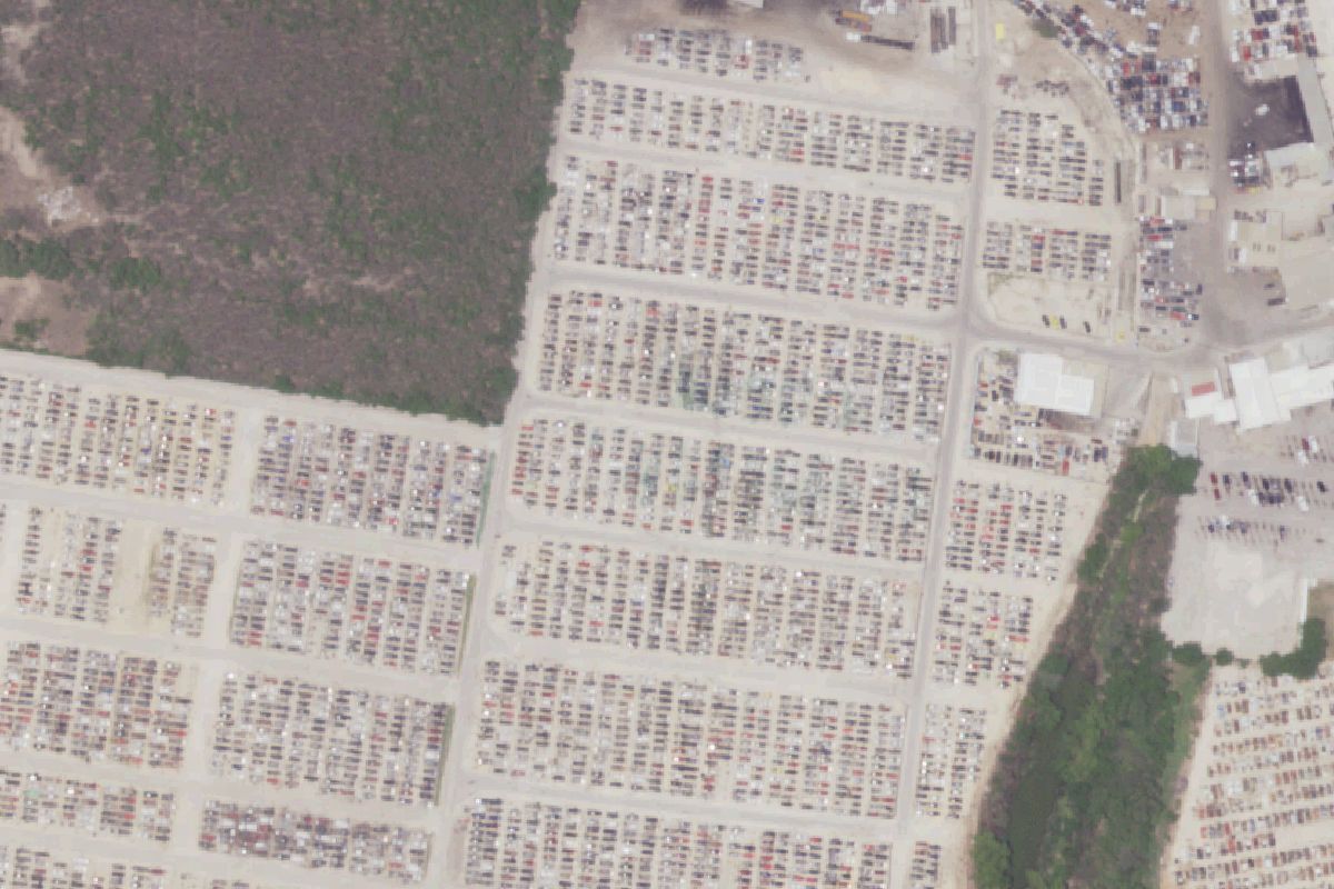 Aerial photo of Pick and Pull Salvage Yard at San Antonio
