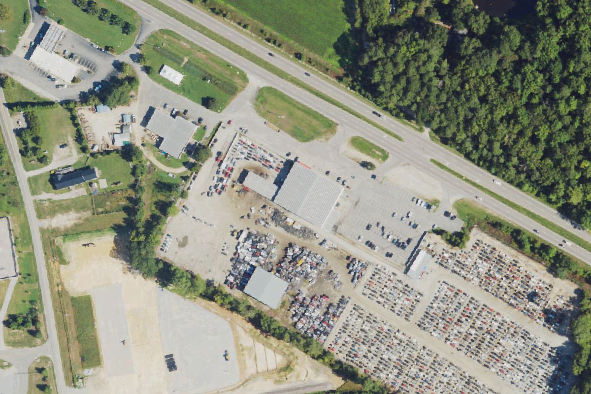 Aerial photo of Pick Your Part - Raleigh at 2928 US 70 E