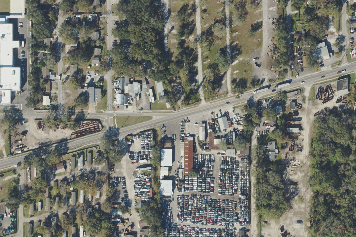 Aerial photo of Davidson Used Auto Parts at 5211 E Broadway Ave