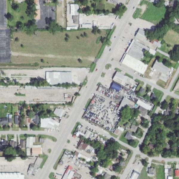 Aerial photo of L & E Auto Parts
