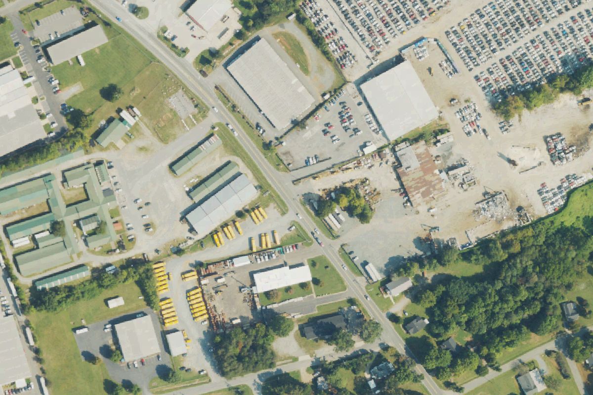 Aerial photo of Foss U-Pull-It Winston-Salem at 3459 Thomasville Rd.