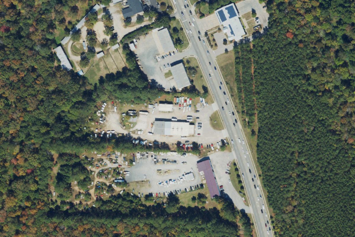 Aerial photo of Rigsbee Auto Parts