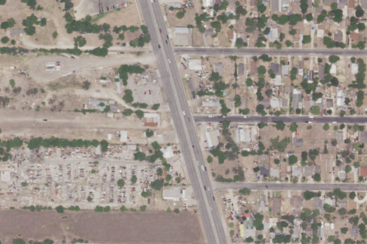 Aerial photo of Nicks Auto Parts at 10407 Roosevelt Ave