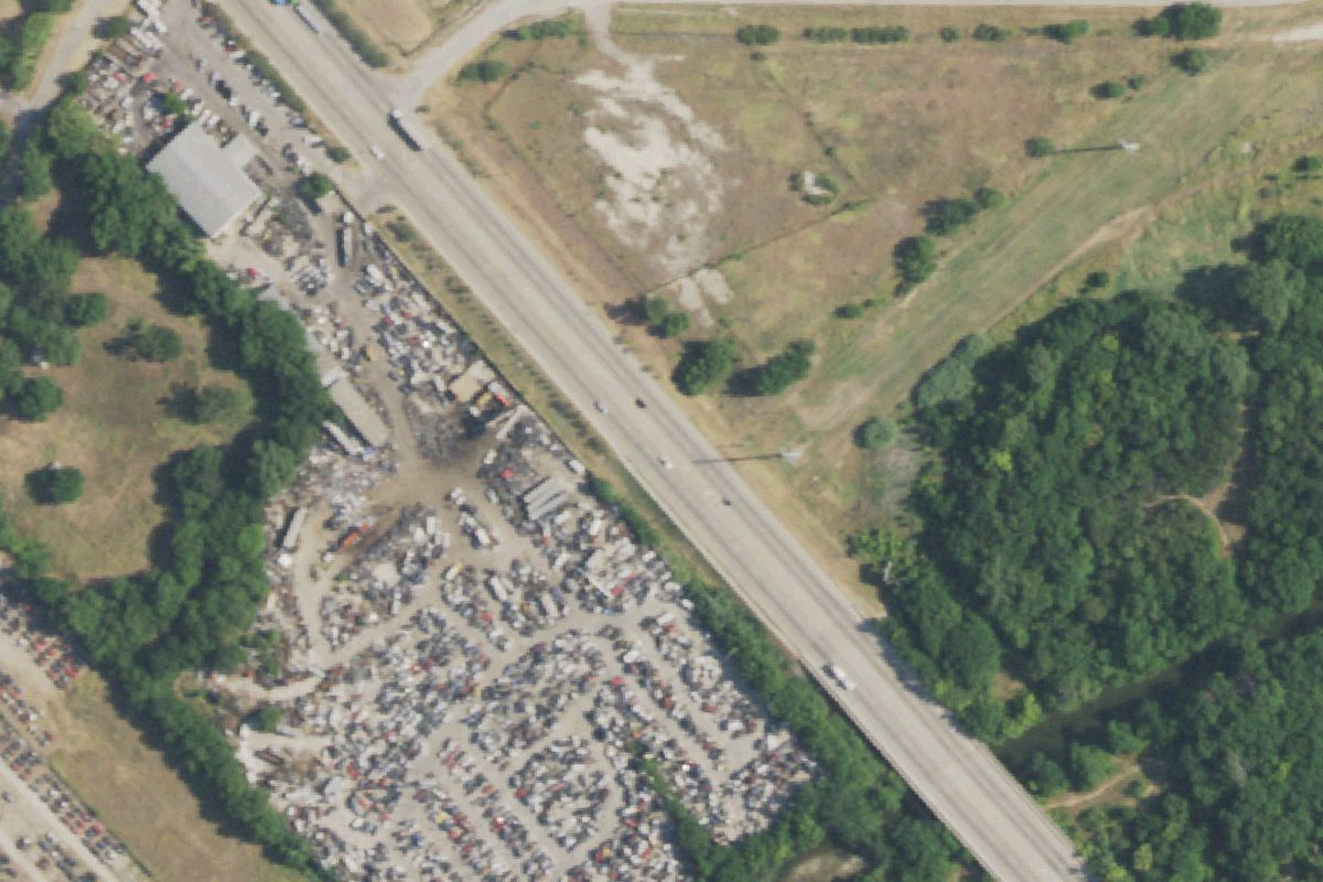 Aerial photo of Apache Iron Metal & Auto Salvage at 1001 W Kennedale Pkwy