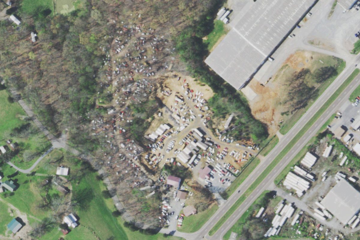 Aerial photo of Webb's Used Cars