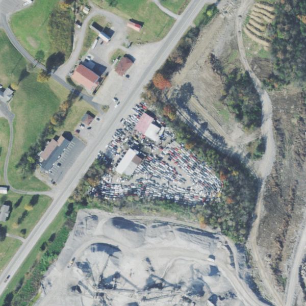 Aerial photo of A. C. Hilltop Auto Salvage