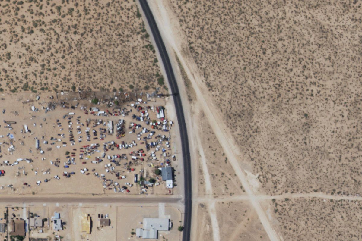 Aerial photo of El Todo Yonke Yard at 1321 Darrington Rd