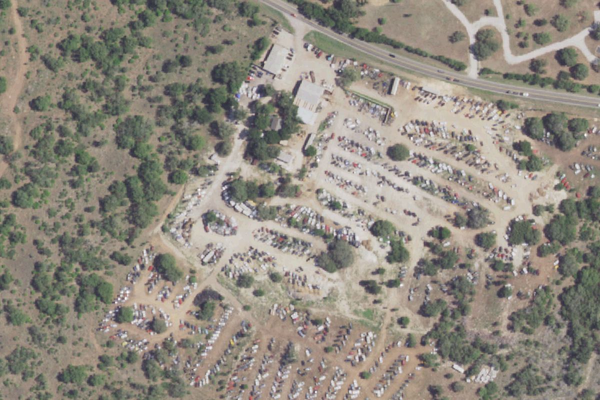 Aerial photo of Hill Country Auto Salvage at 1239 East Ranch Road 1431