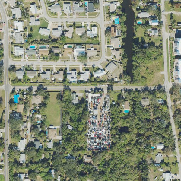 Aerial photo of A-1 Island Auto Salvage