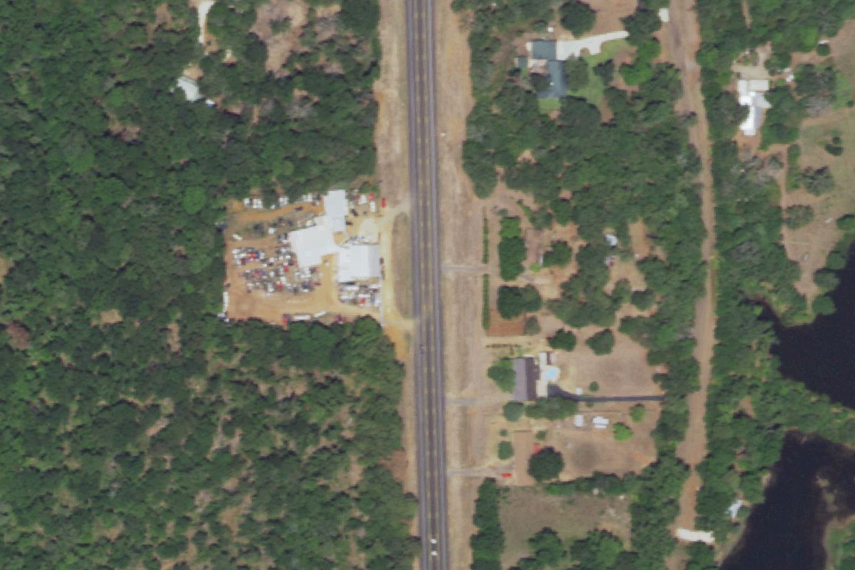 Aerial photo of Chuy's Salvage Used Auto Parts at 6090 S State Hwy 19