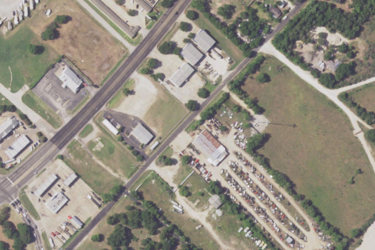 Aerial photo of Doggett Auto Parts at 3601 Old Kurten Rd