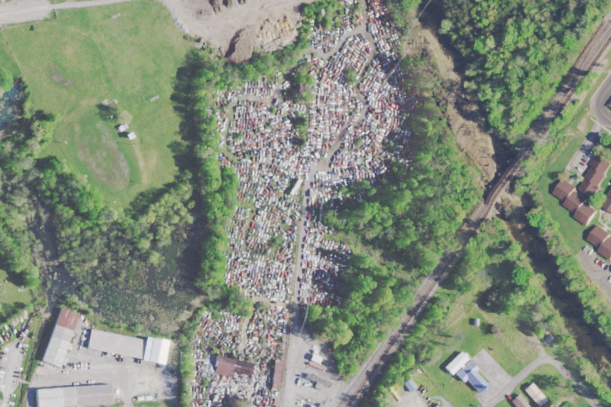 Aerial photo of Charlies Used Auto Parts at 234 California Ave