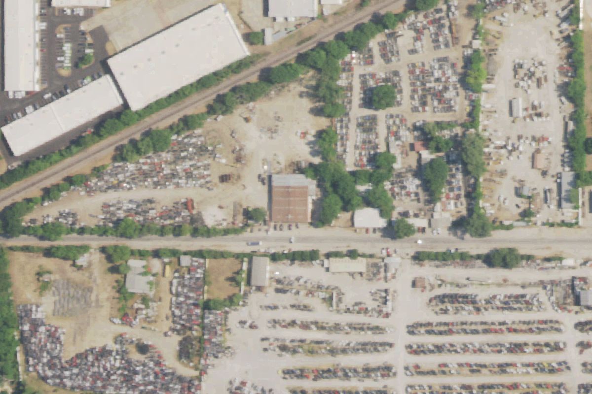 Aerial photo of Little John's Wrecking Yard at 5601 Elliott Reeder Rd